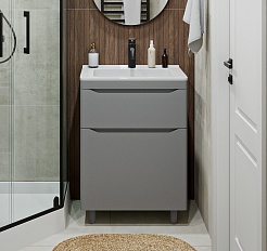 Vivon Тумба под раковину Shelly 60 серая матовая – фотография-1